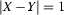 |X-Y|=1