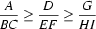 {A\over{BC}} \ge
{D\over{EF}} \ge
{G\over{HI}}