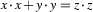 x\cdot x + y\cdot y = z\cdot
z