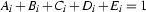 A_i+B_i+C_i+D_i+E_i=1