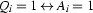Q_i=1\leftrightarrow A_i=1