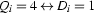 Q_i=4\leftrightarrow D_i=1