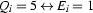 Q_i=5\leftrightarrow E_i=1