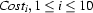 {\it Cost}_i, 1 \leq i \leq 10