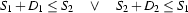 S_1 + D_1 \leq S_2 \quad \vee \quad S_2 + D_2 \leq S_1 
