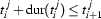 t^j_i + \Dur{t^j_i} \leq t^j_{i+1}