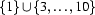 \{1\}\cup\{3,\ldots,10\}